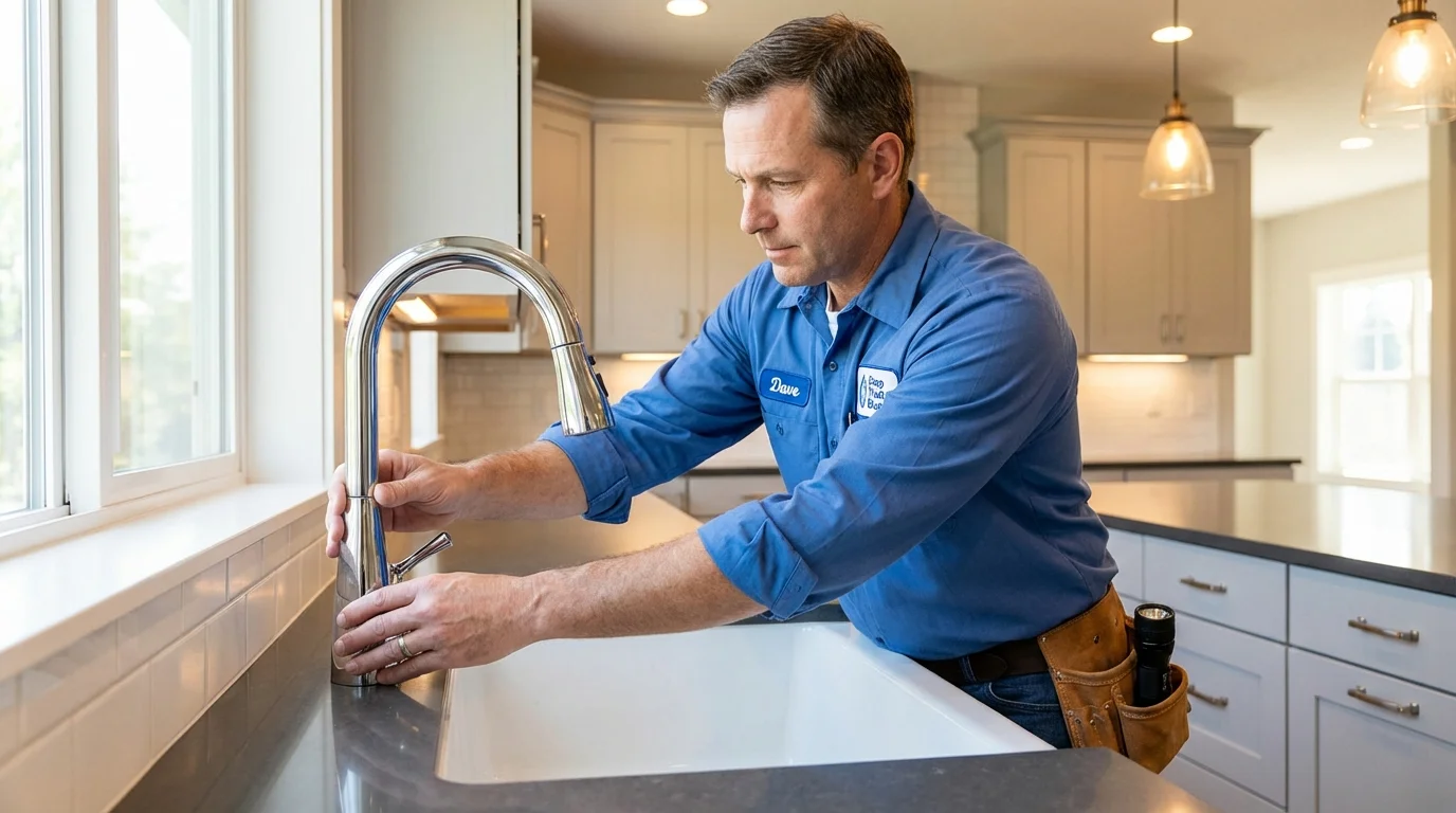 Kitchen faucet installation by Johns Plumbing LLC in North East